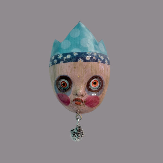 Handpainted Monster Fridge Magnet: Crowned Creepling Fae Goblin