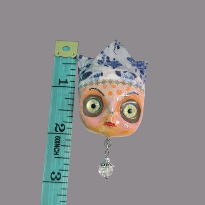 Handpainted Monster Fridge Magnet: Crowned Creepling Fae Goblin