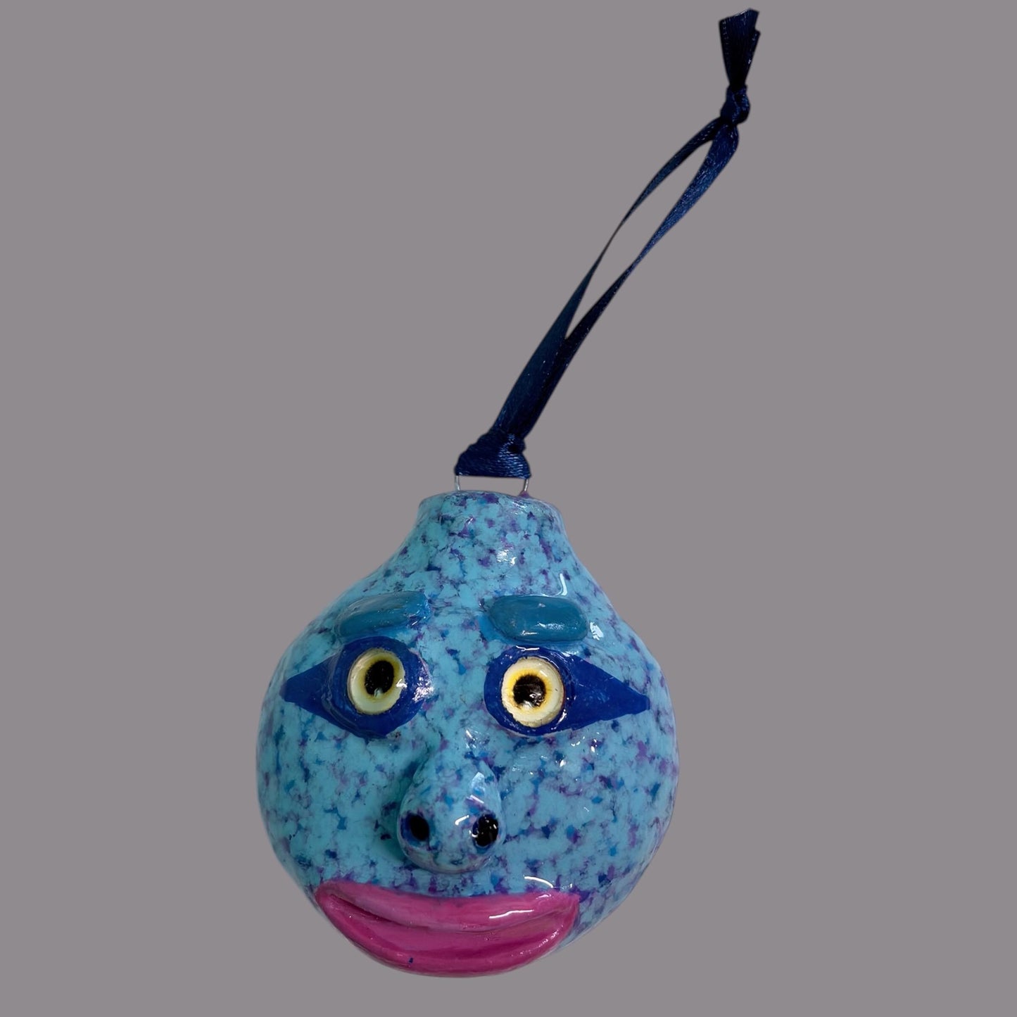 Whimsical Quirky Face Ornament Handmade Clay