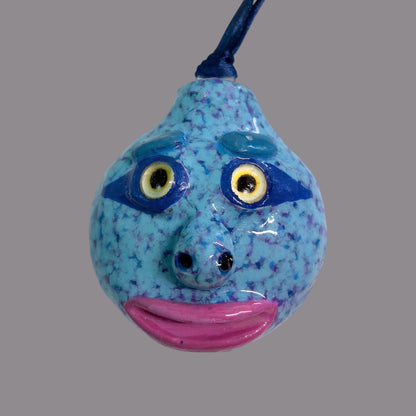 Whimsical Quirky Face Ornament Handmade Clay