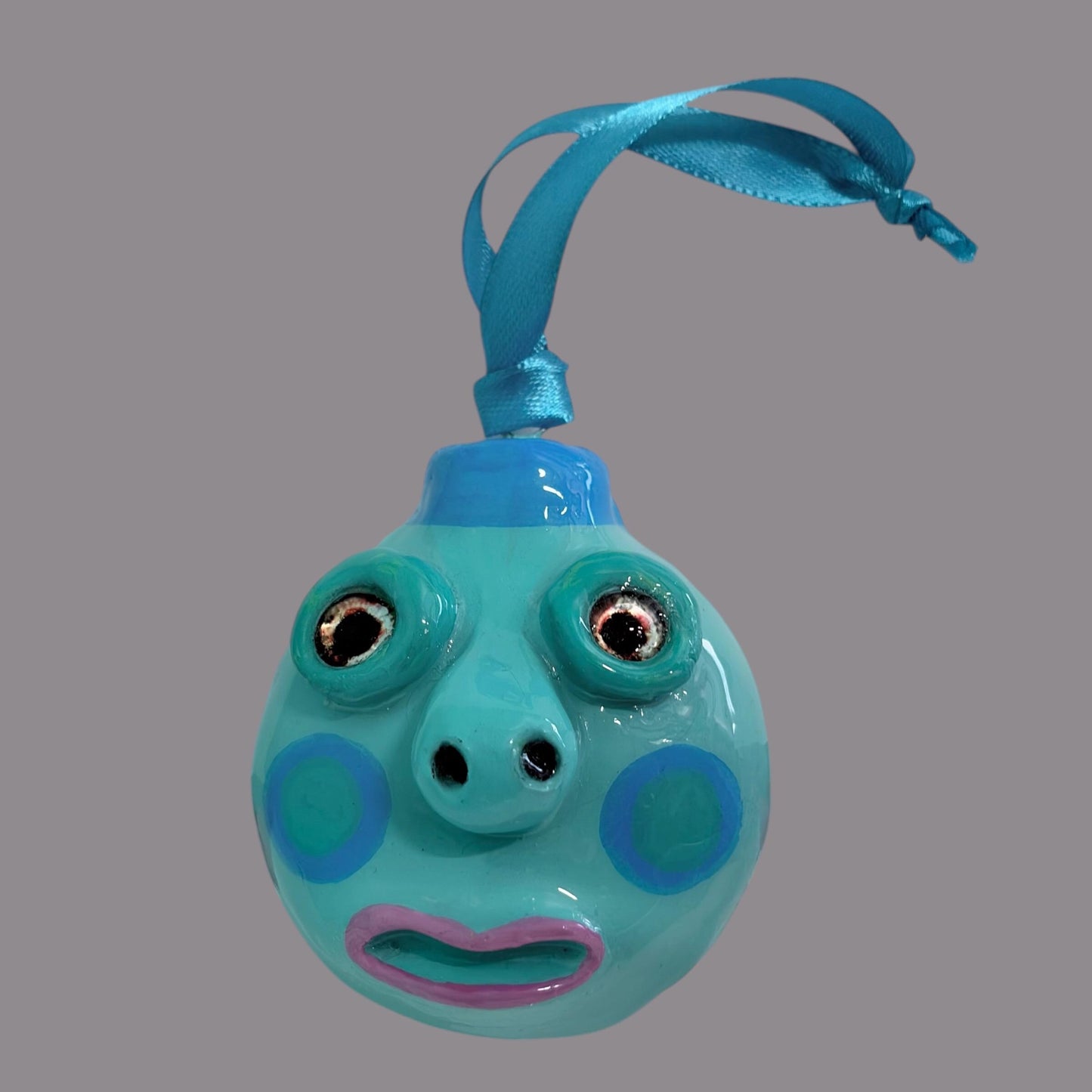Whimsical Quirky Face Ornament Handmade Clay