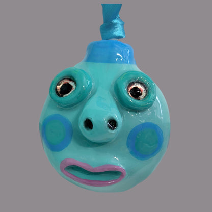Whimsical Quirky Face Ornament Handmade Clay