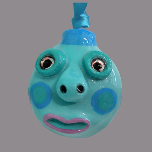 Whimsical Quirky Face Ornament Handmade Clay