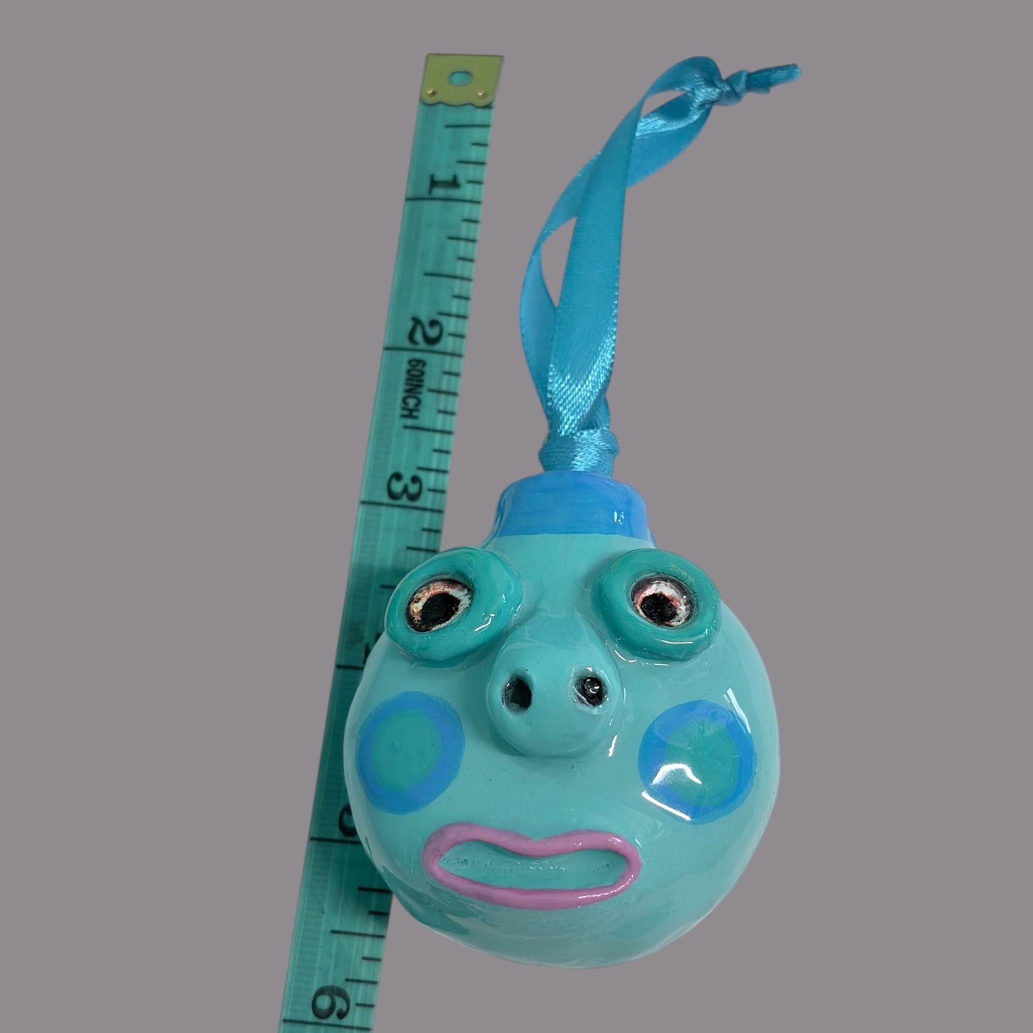 Whimsical Quirky Face Ornament Handmade Clay