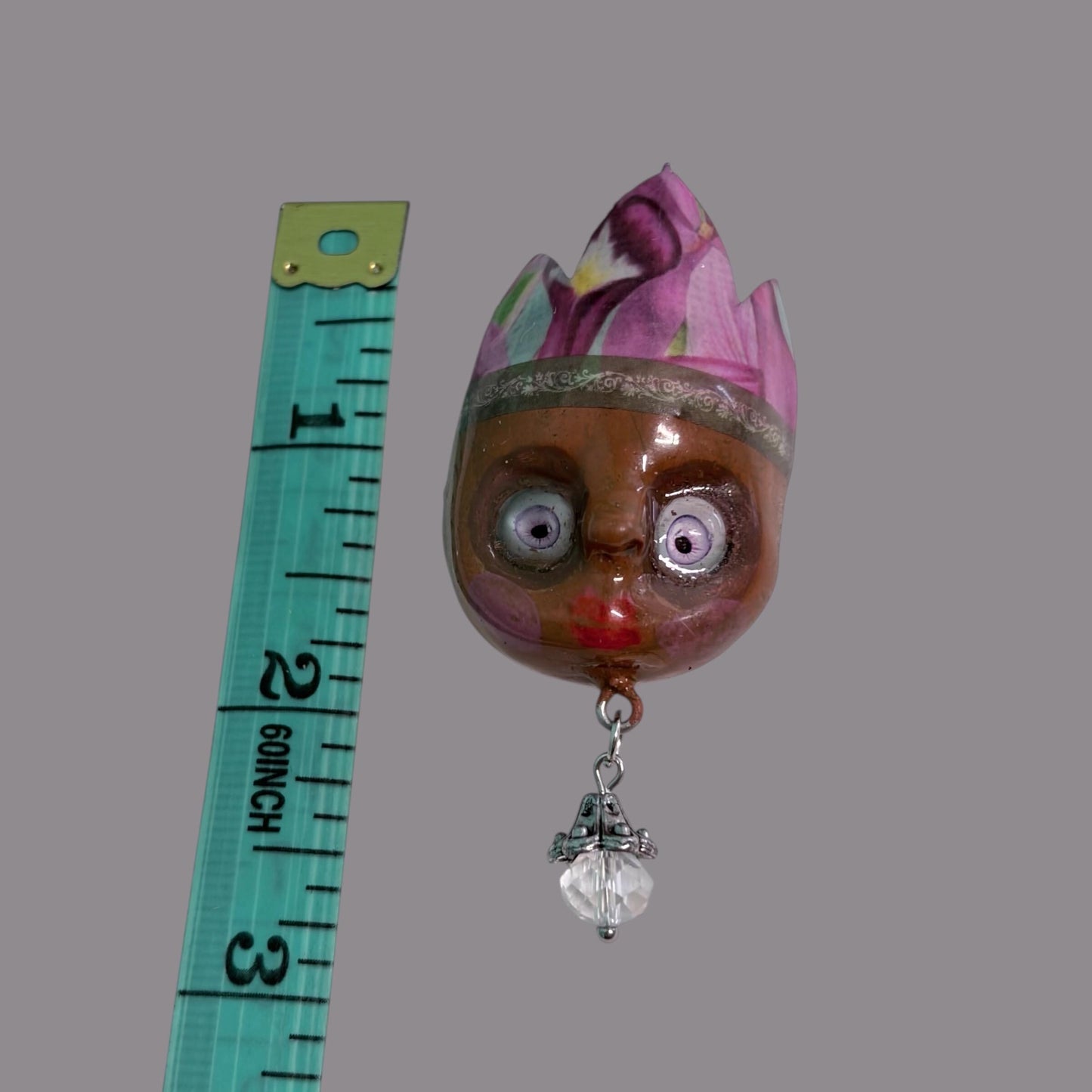 Handpainted Monster Fridge Magnet: Crowned Creepling Fae Goblin