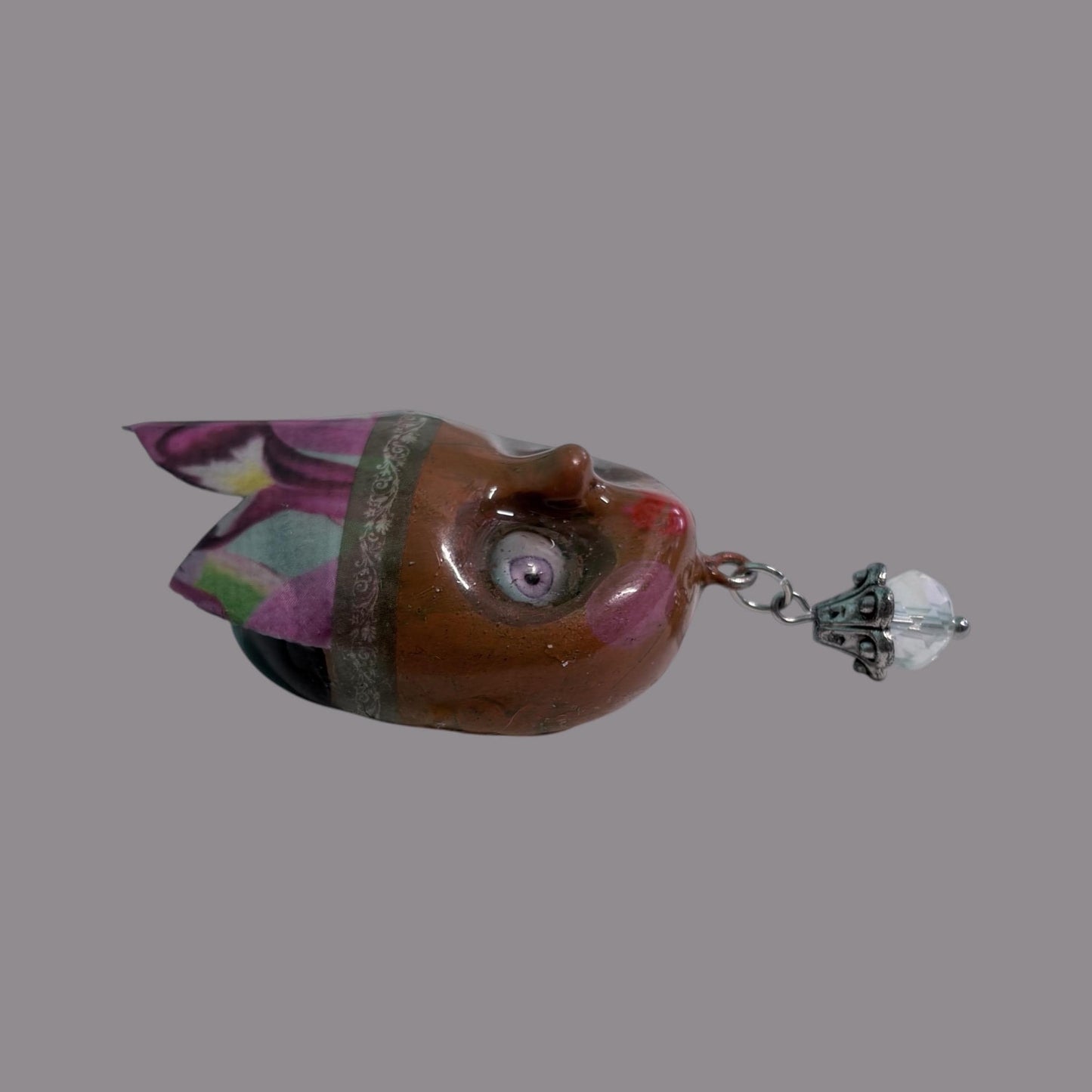 Handpainted Monster Fridge Magnet: Crowned Creepling Fae Goblin