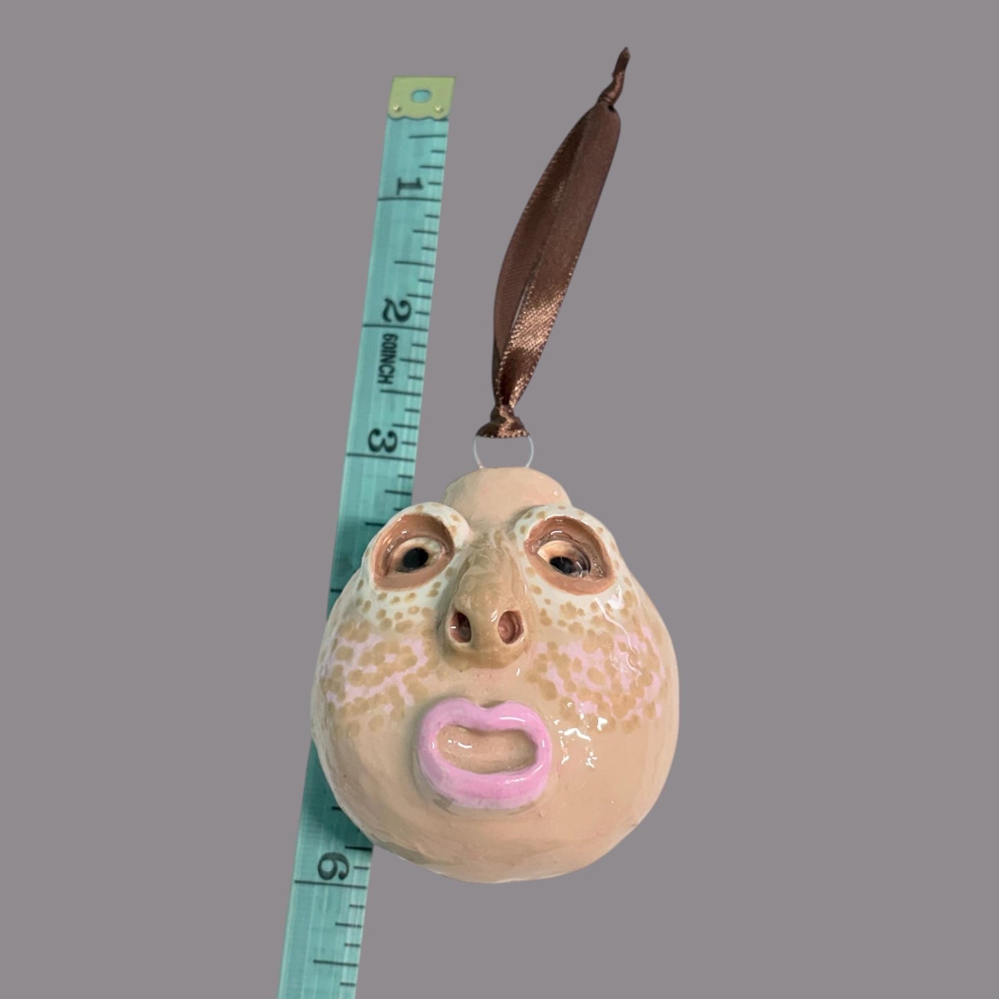 Whimsical Quirky Face Ornament Handmade Clay