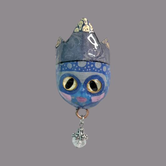 Handpainted Monster Fridge Magnet: Crowned Creepling Fae Goblin