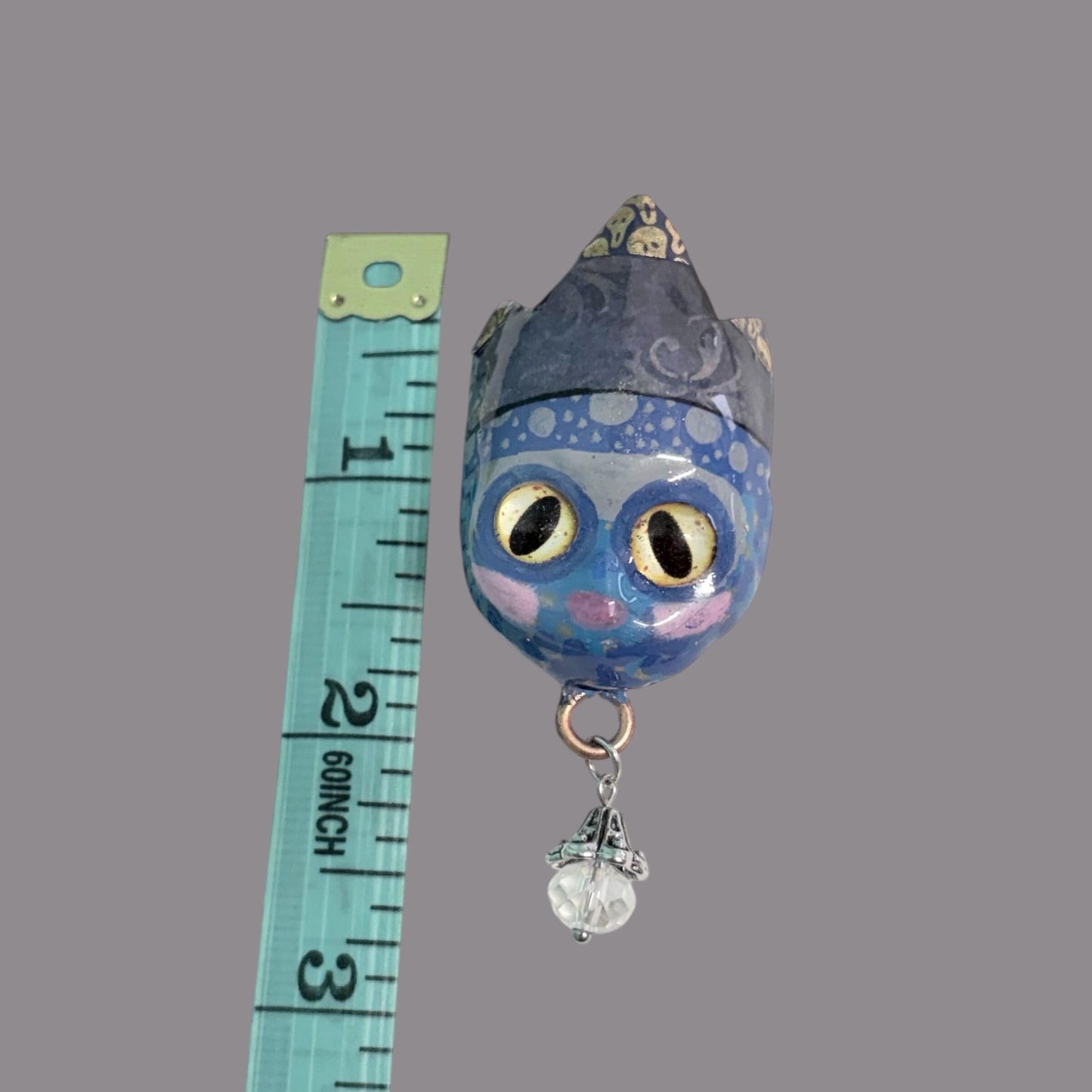 Handpainted Monster Fridge Magnet: Crowned Creepling Fae Goblin