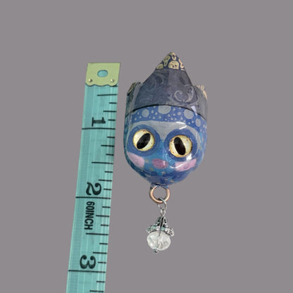 Handpainted Monster Fridge Magnet: Crowned Creepling Fae Goblin