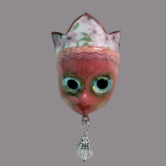 Handpainted Monster Fridge Magnet: Crowned Creepling Fae Goblin