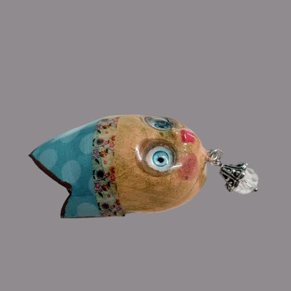 Handpainted Monster Fridge Magnet: Crowned Creepling Fae Goblin