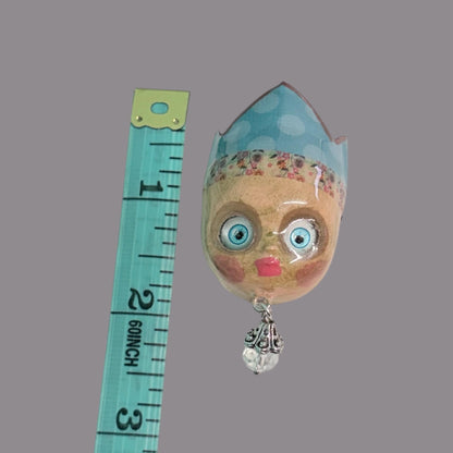 Handpainted Monster Fridge Magnet: Crowned Creepling Fae Goblin