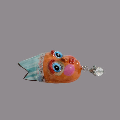 Handpainted Monster Fridge Magnet: Crowned Creepling Fae Goblin