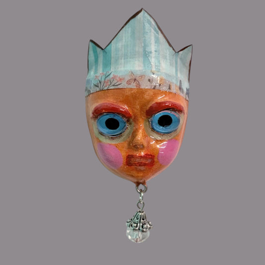 Handpainted Monster Fridge Magnet: Crowned Creepling Fae Goblin