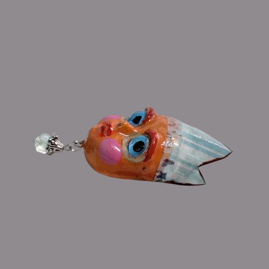 Handpainted Monster Fridge Magnet: Crowned Creepling Fae Goblin