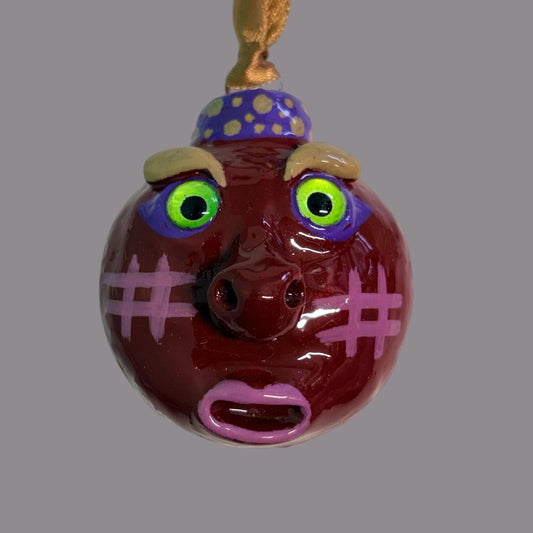 Whimsical Quirky Face Ornament Handmade Clay