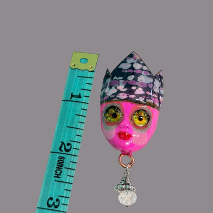 Handpainted Monster Fridge Magnet: Crowned Creepling Fae Goblin