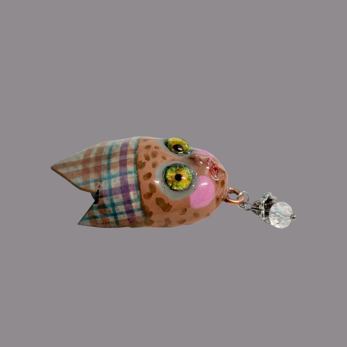 Handpainted Monster Fridge Magnet: Crowned Creepling Fae Goblin