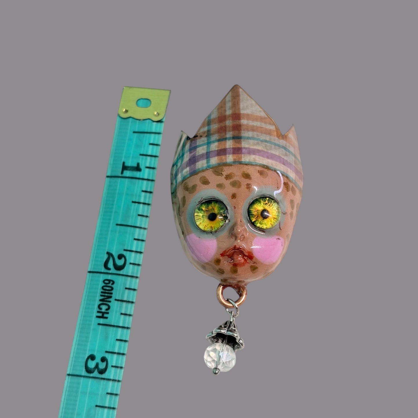 Handpainted Monster Fridge Magnet: Crowned Creepling Fae Goblin