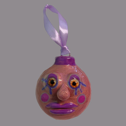 Whimsical Quirky Face Ornament Handmade Clay