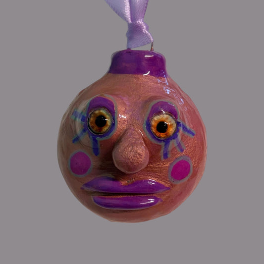 Whimsical Quirky Face Ornament Handmade Clay