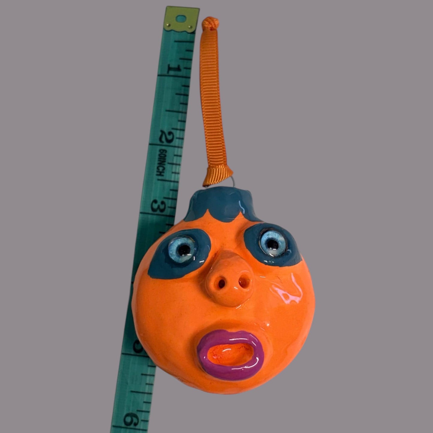 Whimsical Quirky Face Ornament Handmade Clay