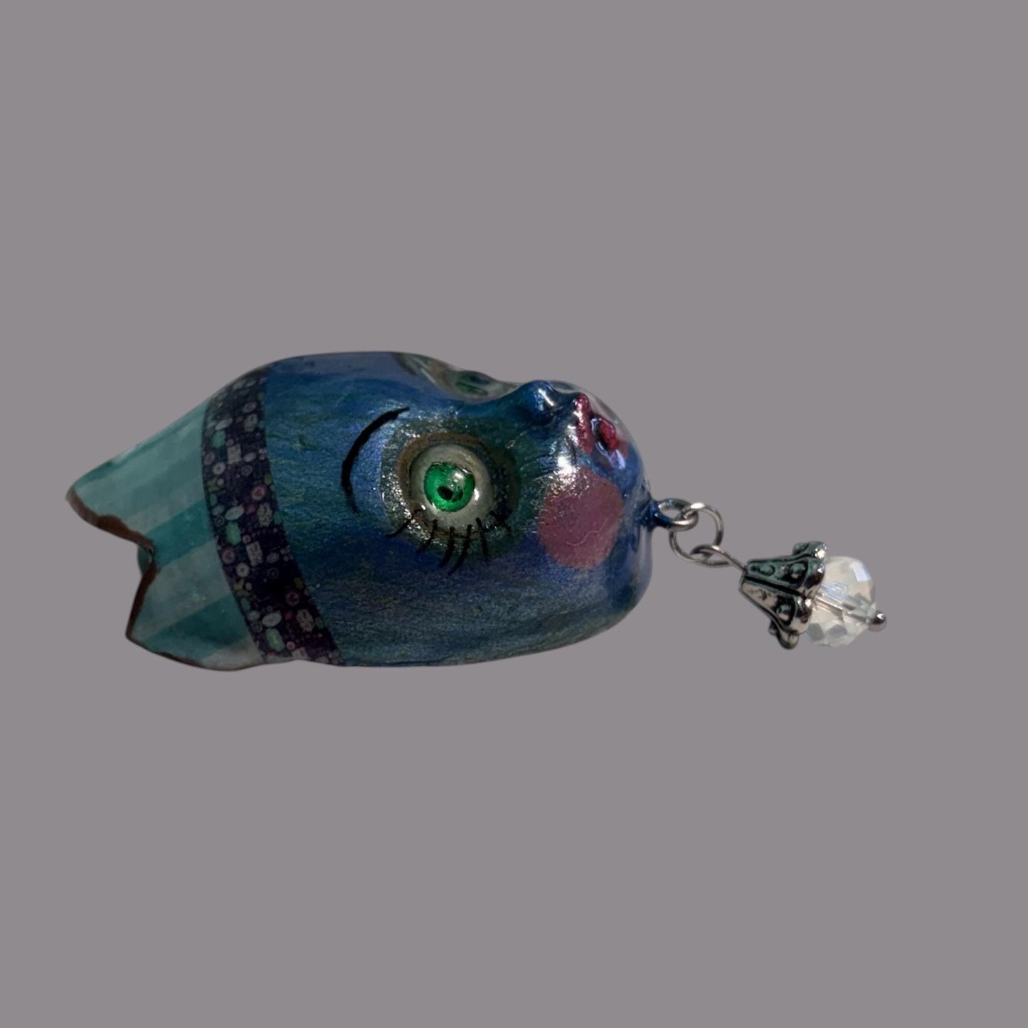 Handpainted Monster Fridge Magnet: Crowned Creepling Fae Goblin