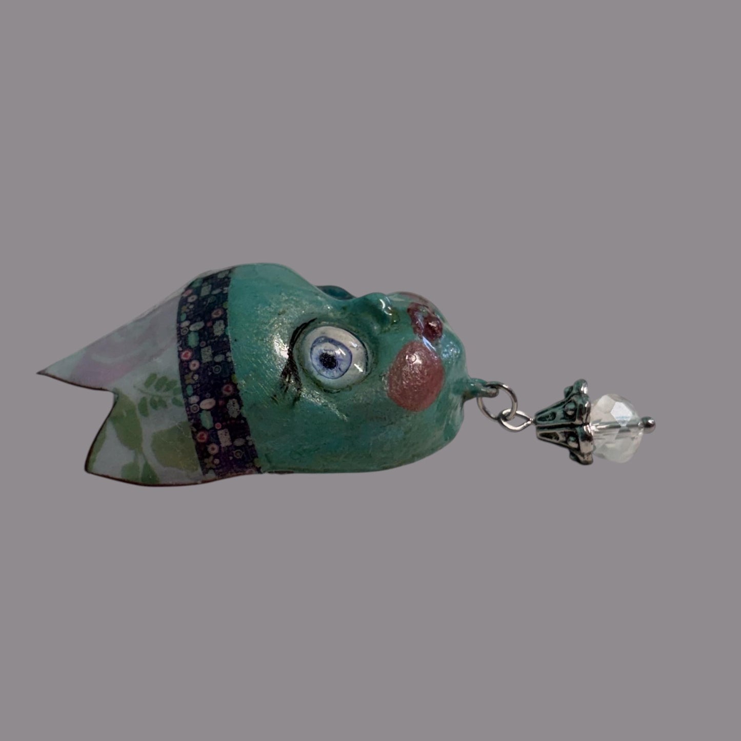 Handpainted Monster Fridge Magnet: Crowned Creepling Fae Goblin