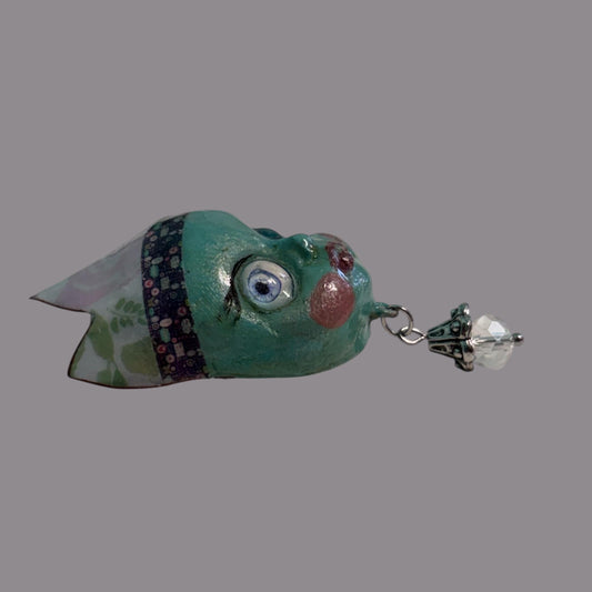 Handpainted Monster Fridge Magnet: Crowned Creepling Fae Goblin