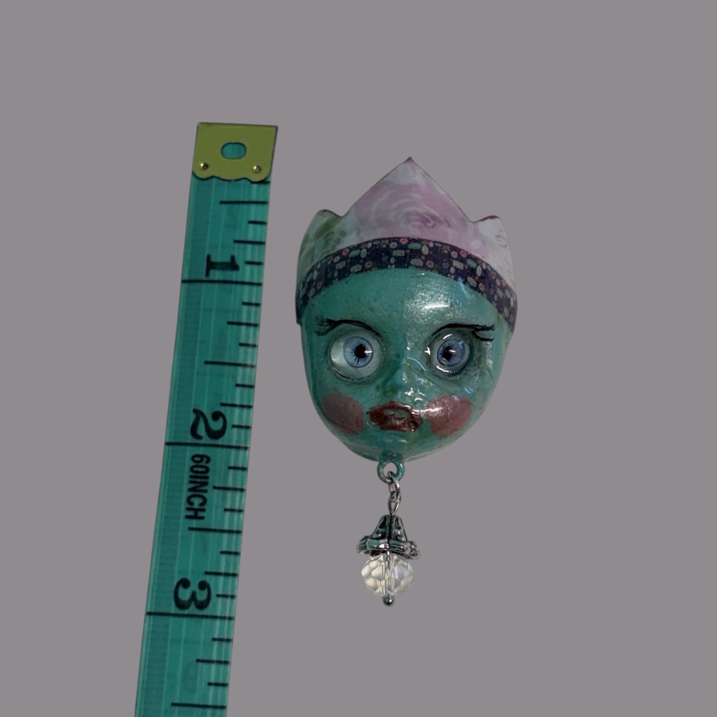 Handpainted Monster Fridge Magnet: Crowned Creepling Fae Goblin