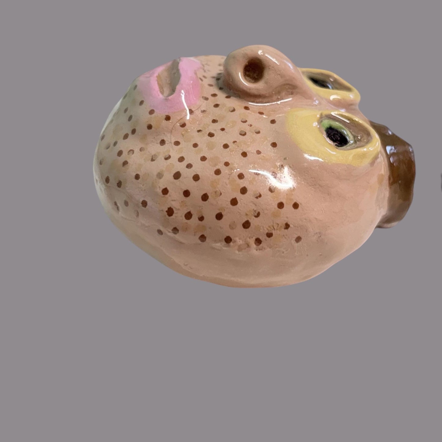 Whimsical Quirky Face Ornament Handmade Clay