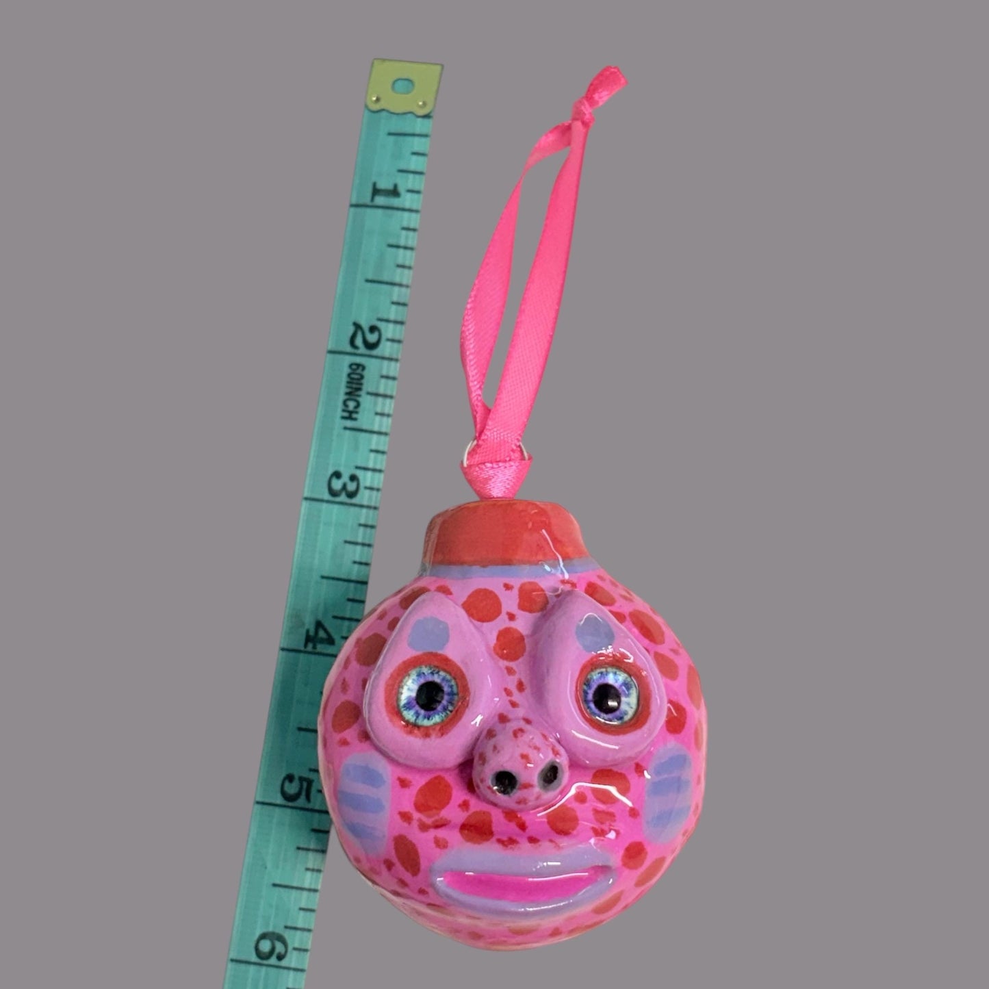 Whimsical Quirky Face Ornament Handmade Clay