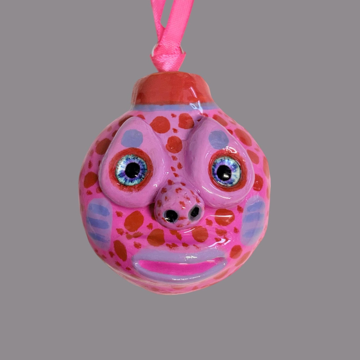 Whimsical Quirky Face Ornament Handmade Clay