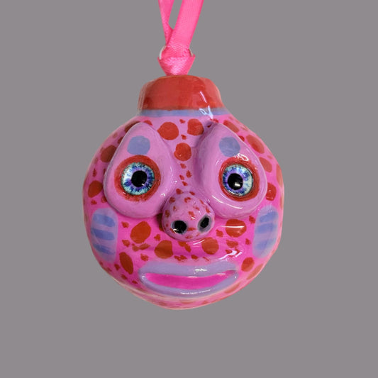 Whimsical Quirky Face Ornament Handmade Clay