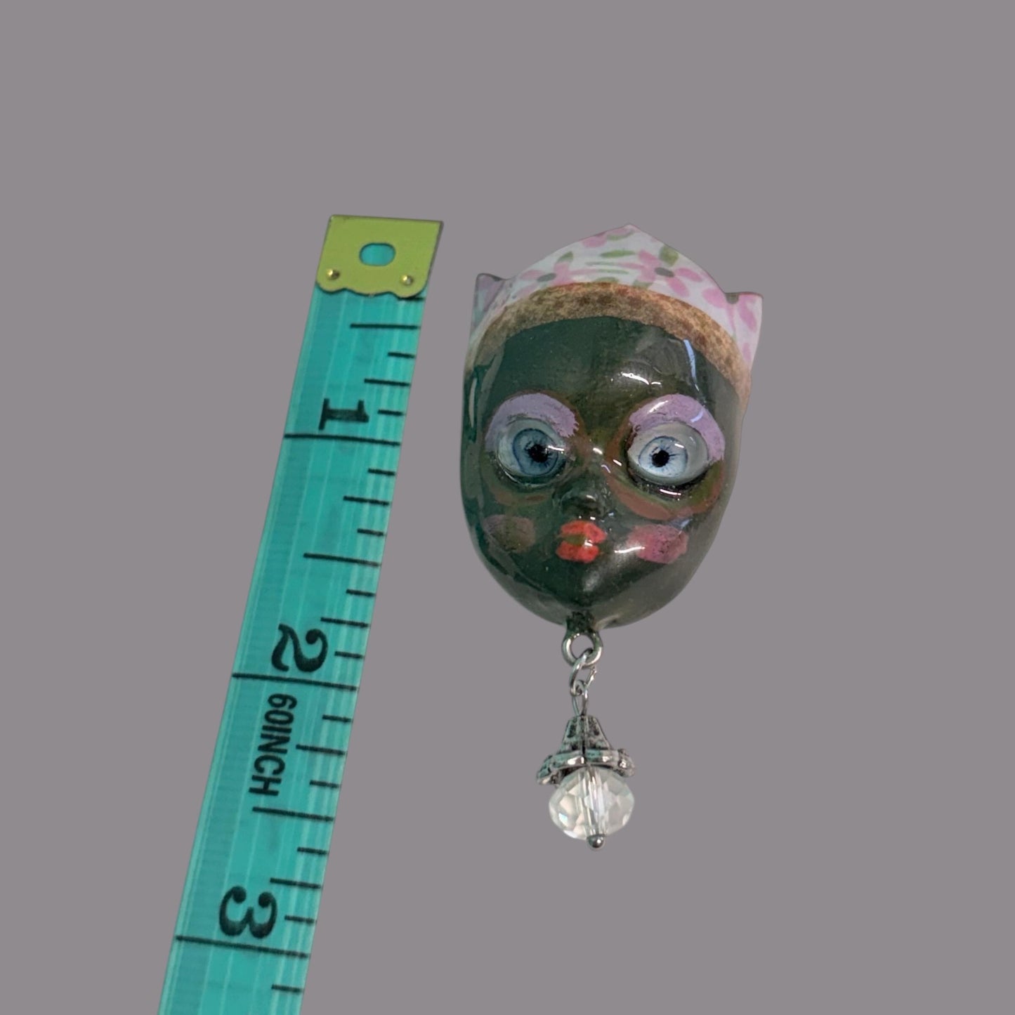 Handpainted Monster Fridge Magnet: Crowned Creepling Fae Goblin