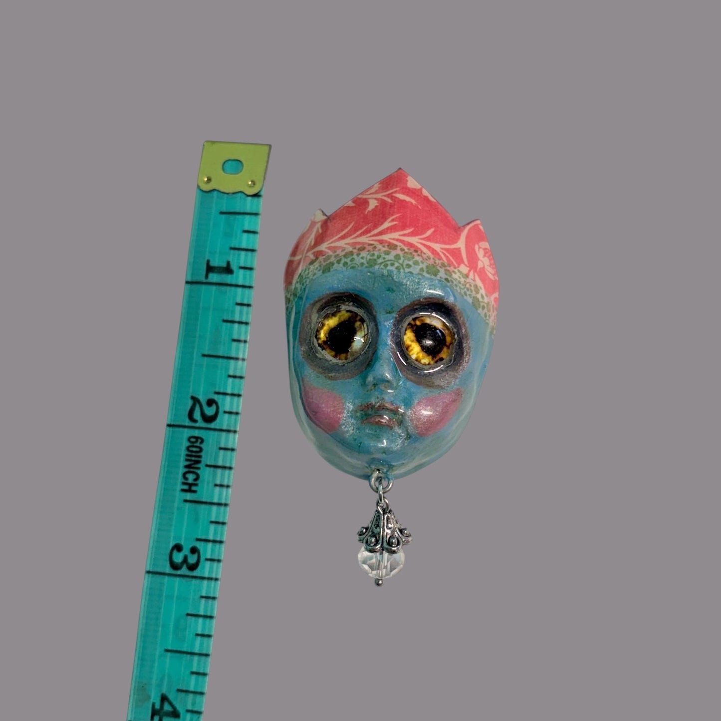 Handpainted Monster Fridge Magnet: Crowned Creepling Fae Goblin
