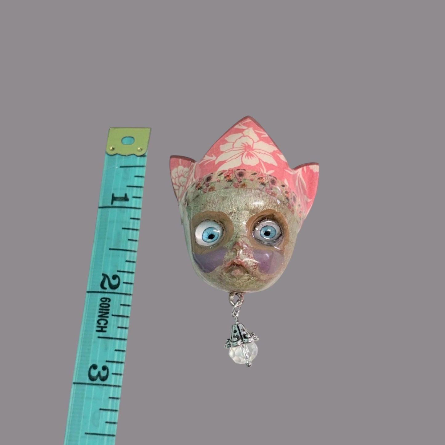 Handpainted Monster Fridge Magnet: Crowned Creepling Fae Goblin