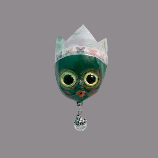 Handpainted Monster Fridge Magnet: Crowned Creepling Fae Goblin