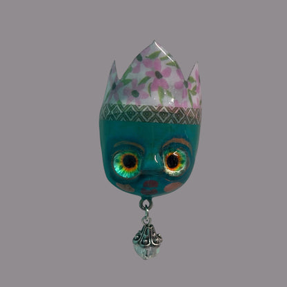 Handpainted Monster Fridge Magnet: Crowned Creepling Fae Goblin