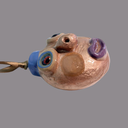 Whimsical Quirky Face Ornament Handmade Clay