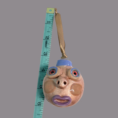 Whimsical Quirky Face Ornament Handmade Clay