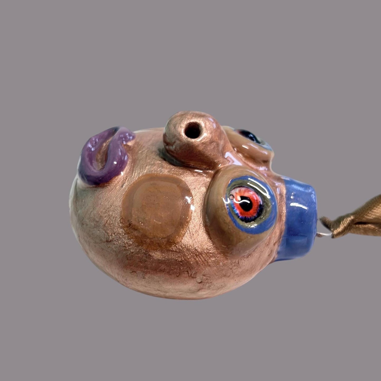 Whimsical Quirky Face Ornament Handmade Clay