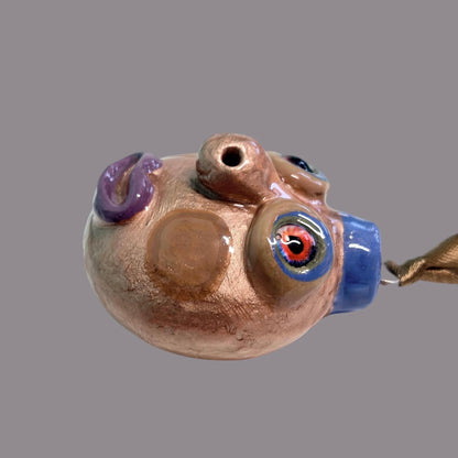 Whimsical Quirky Face Ornament Handmade Clay