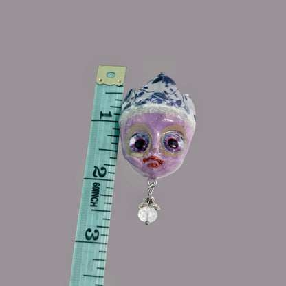 Handpainted Monster Fridge Magnet: Crowned Creepling Fae Goblin