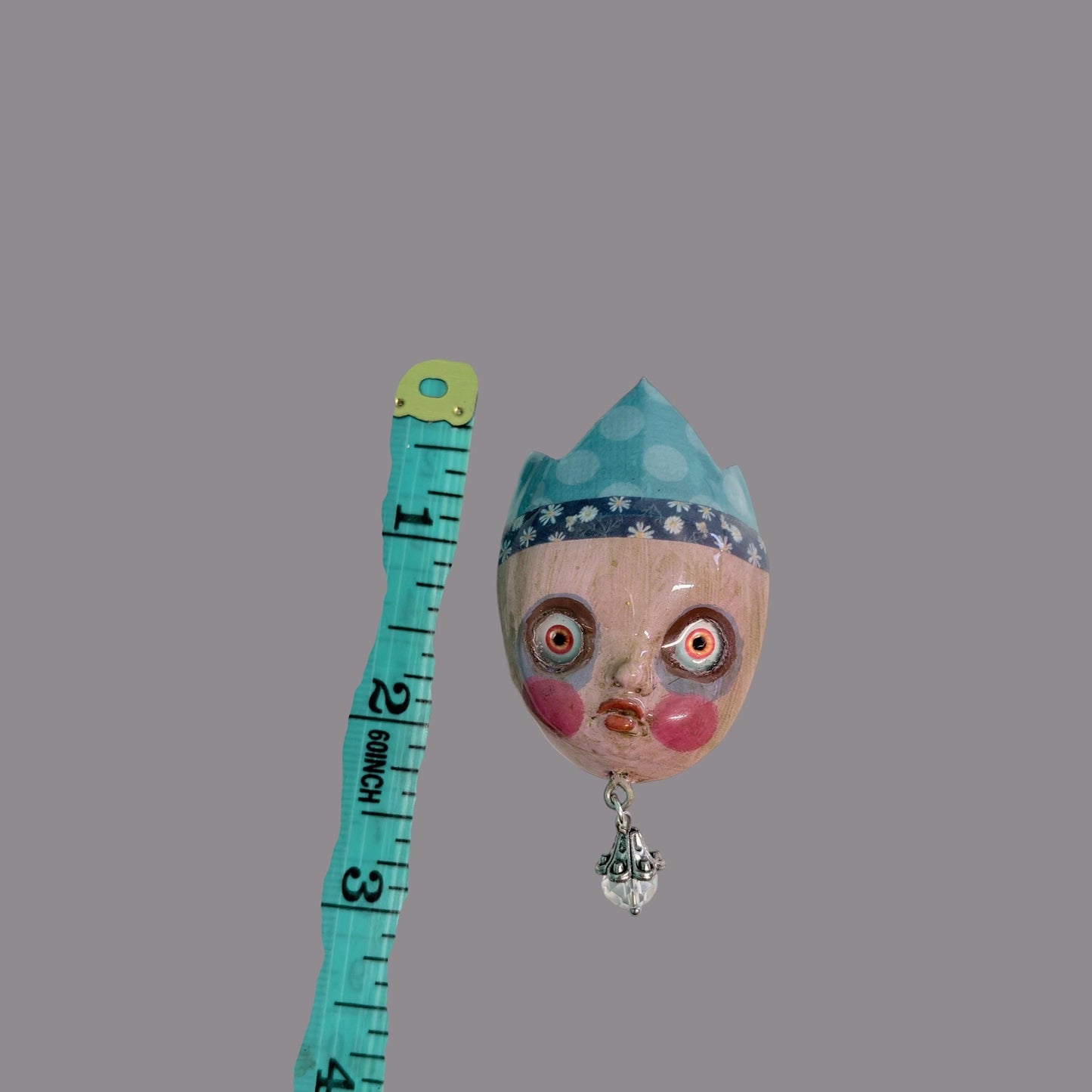 Handpainted Monster Fridge Magnet: Crowned Creepling Fae Goblin