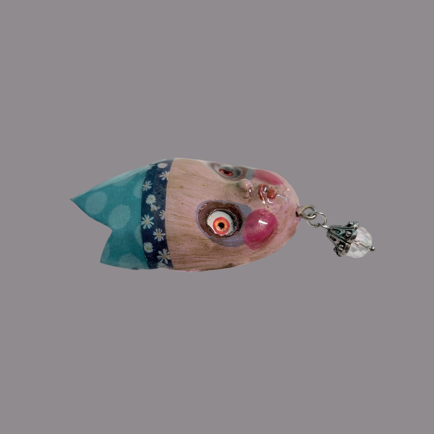 Handpainted Monster Fridge Magnet: Crowned Creepling Fae Goblin