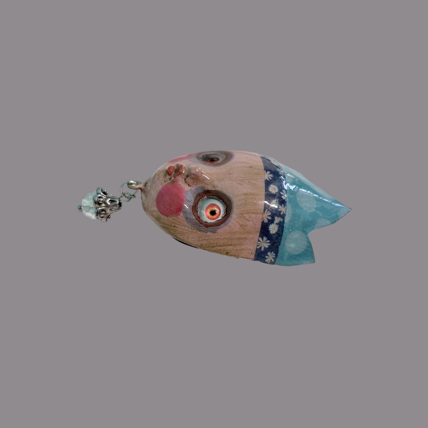Handpainted Monster Fridge Magnet: Crowned Creepling Fae Goblin