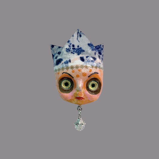 Handpainted Monster Fridge Magnet: Crowned Creepling Fae Goblin