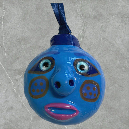 Whimsical Quirky Face Ornament Handmade Clay